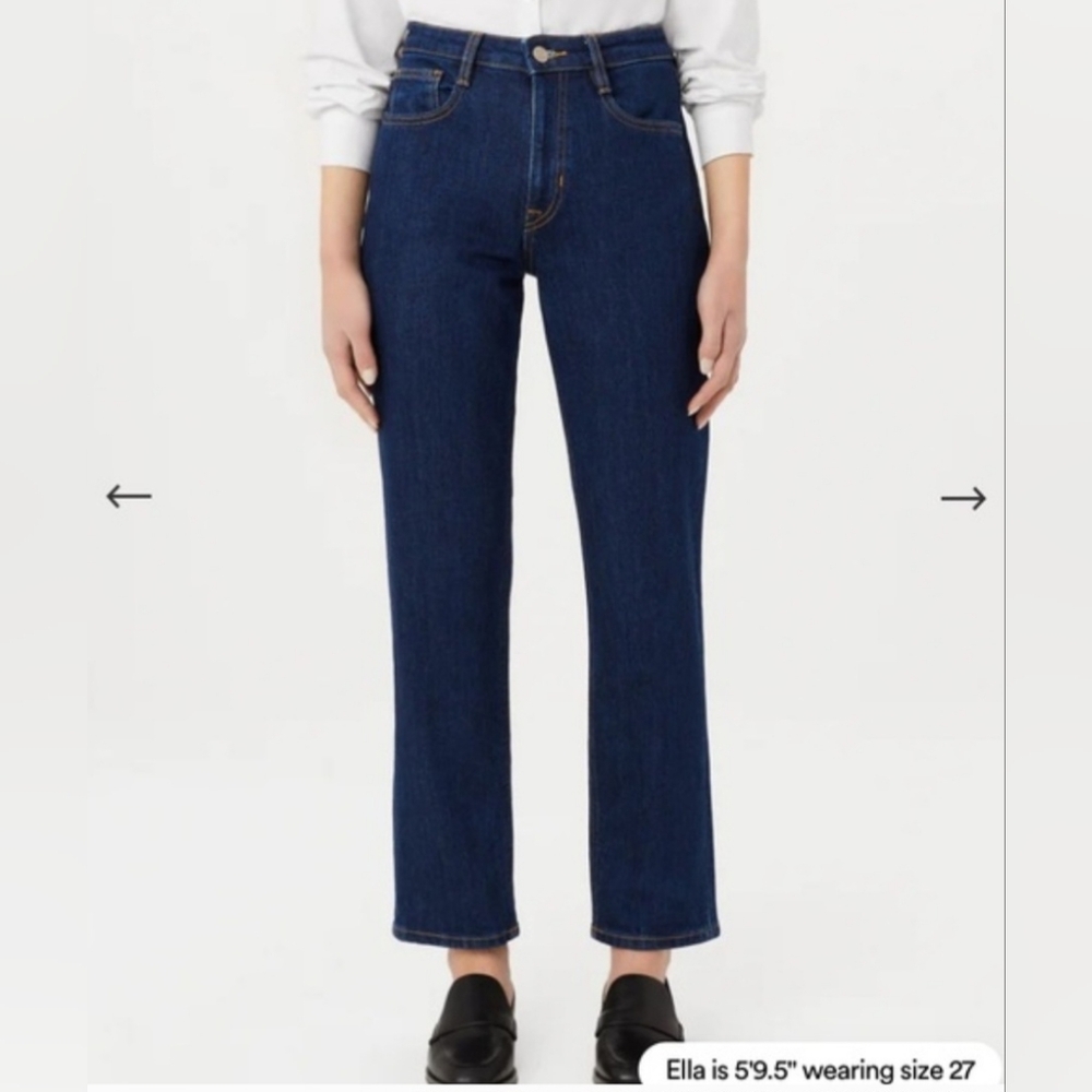 Frank & Oak Cyndi Straight Leg Jeans Size 25 Medium Wash Denim Womens